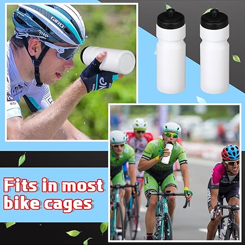 Miniatura 5 de Sunnyray 10 botellas de agua deportivas reutilizables de 23 onzas, botellas de agua de plástico en blanco con tapa superior para niños y adultos,