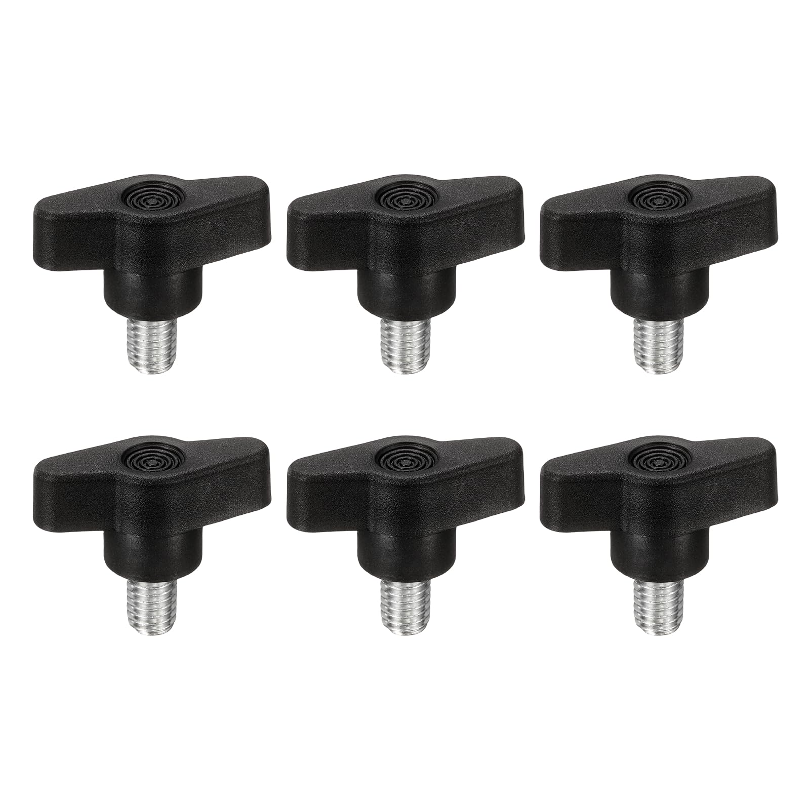 PATIKIL M8 x 12mm Tee Wing Thumb Screws, 6Pcs Carbon Steel Mechanical Handle Bolt Thumb Screws for Remove Replace Hand Clamping Tightening Knobs Power Supply, Black โ image 1