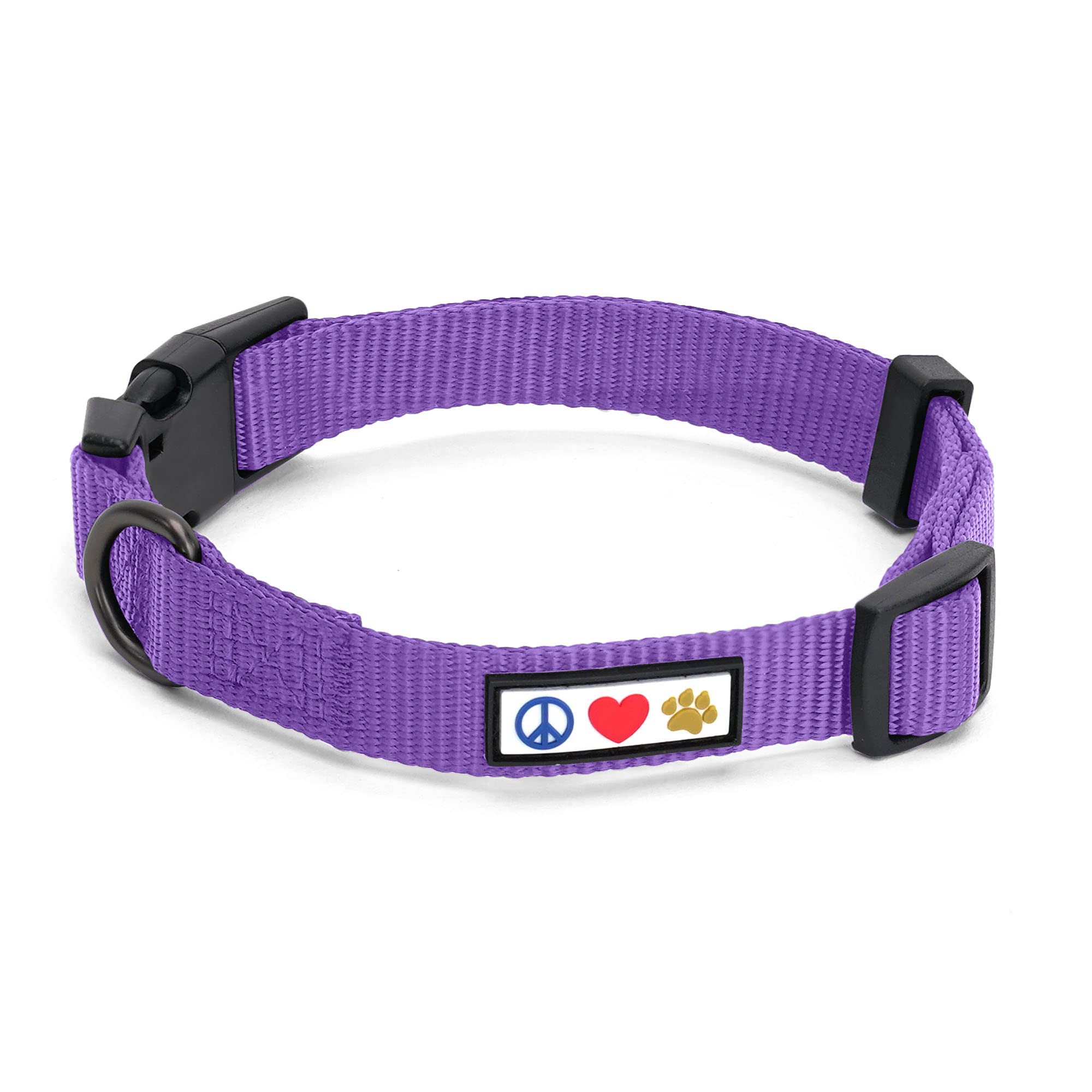 Pawtitas Solid Color Purple Puppy or Dog Collar, Medium