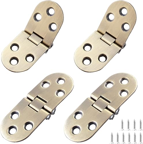 Auvotuis 4 bisagras de mesa plegables resistentes, para máquina de coser de bronce, bisagra superior abatible de aleación de zinc, bisagra de