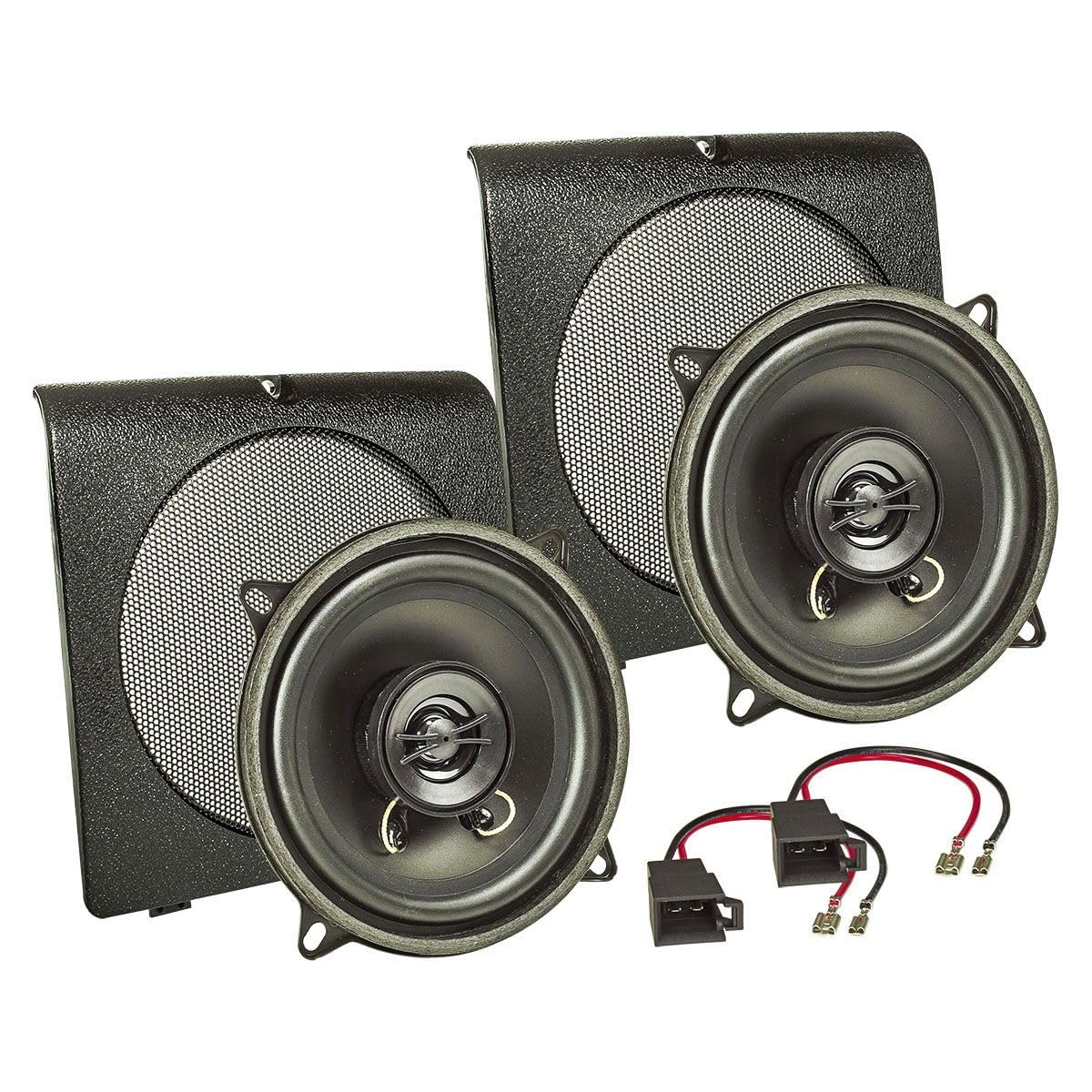 tomzz Audio 4057-007 TA13.0-Pro Lautsprecher Einbauset kompatibel mit VW Golf 2 II Jetta 2 II Fronttür Türtasche 130mm Koaxial System
