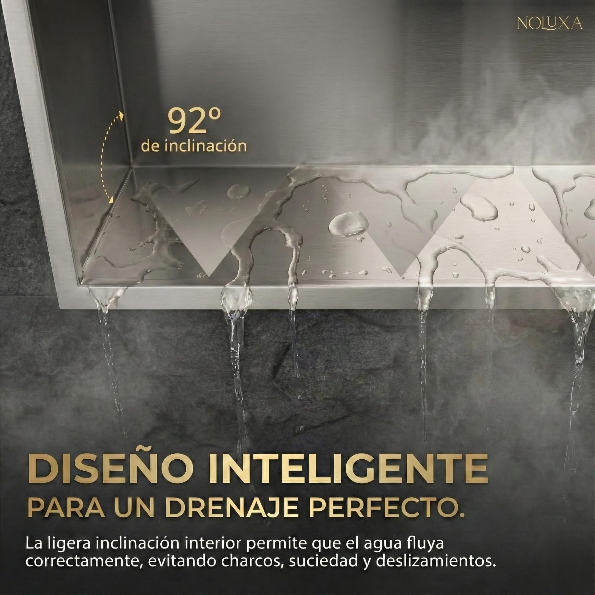 NOLUXA IMEX - Nisza prysznicowa do zabudowy 63x33 cm Nikiel | Kernat prysznic prostokątny ze stali nierdzewnej S.304 | Kernat Łazienka wpuszczana do ściany o głębokości 10 cm | Pacific Series