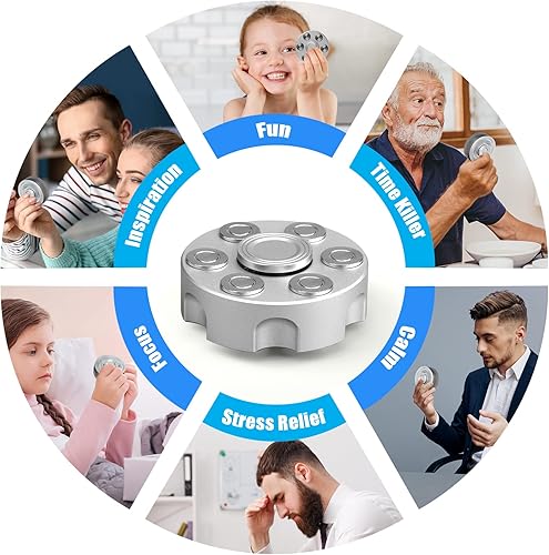 Miniatura 6 de Juguete giratorio para adultos y niños, aleación de plata fresca, cubo giratorio de mano, alivio del estrés, antiansiedad, juguete antiestrés para