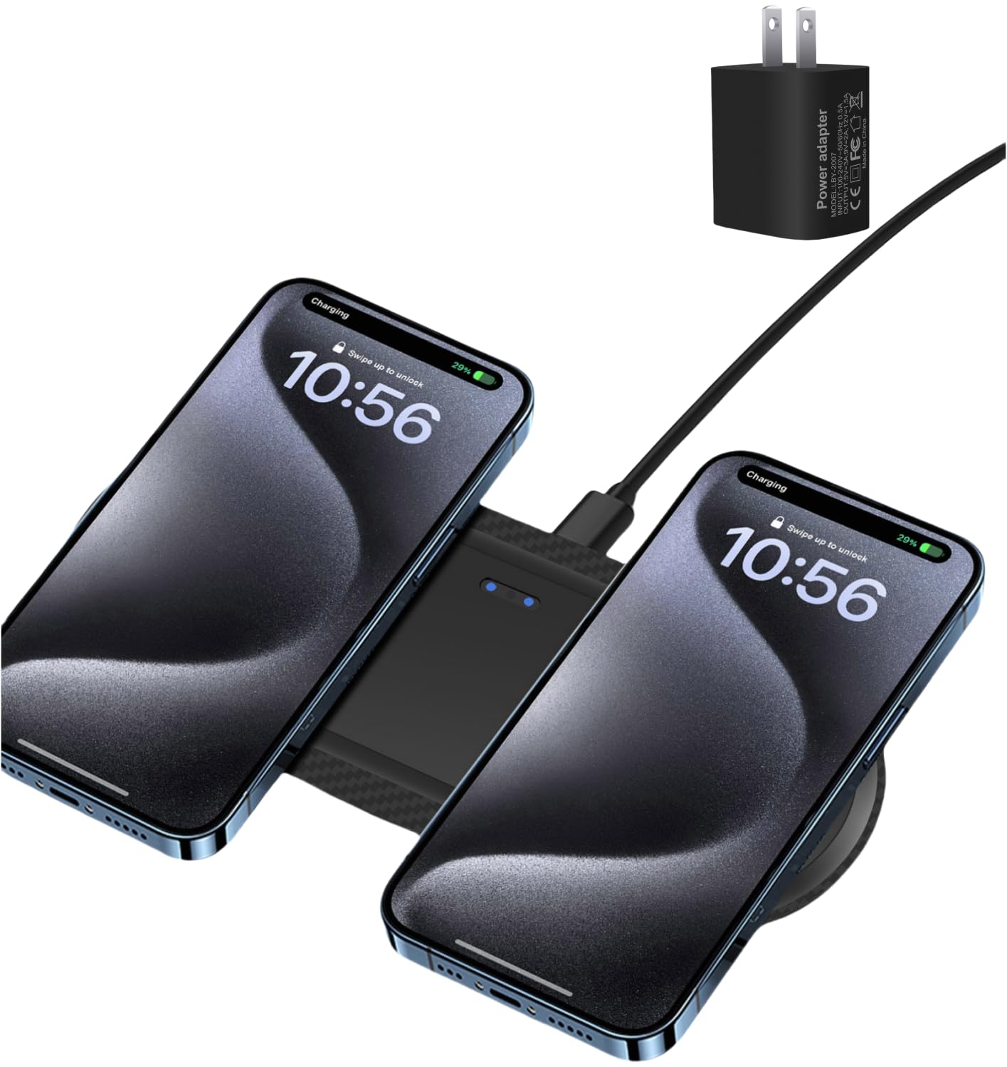 Wireless Charger, 20W Dual Wireless Charging Pad,Fast Charging Pad for Samsung Galaxy S24/S24 Ultra/S23/S22/S21/S20, for iPhone 16/15/14/13/12/11/XR/X