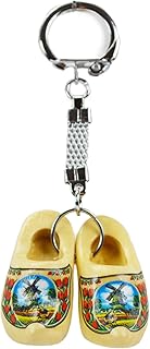 E.H.G Dutch Themed Gift Idea Windmill Scene Tulip 1.5" Wooden Shoes Pair Keychain | Dutch Gift Outlet