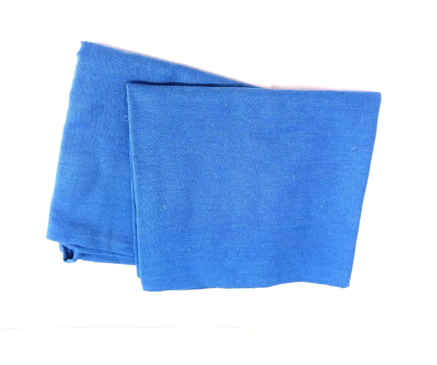 Reusable Cotton Plain Drape Sheet (Size: 36Inch X 36Inch, Colour: Blue)-2