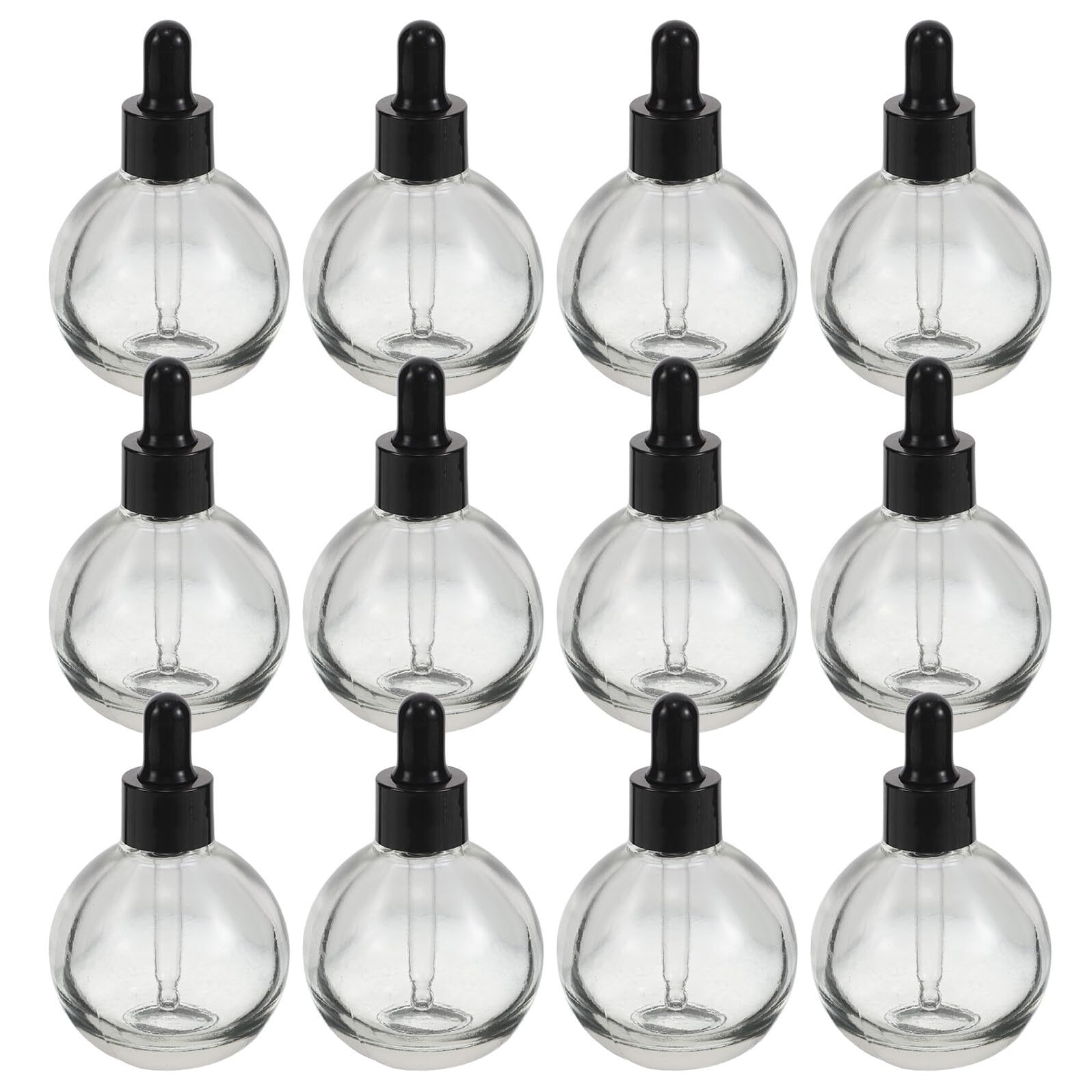 PACKOVE 12pezzi Flaconi Contagocce in Vetro Trasparente Tappo Ermetico per Campioni di Olio Essenziale Flaconi Contagocce per Liquidi da Viaggio per Siero Viso e Cosmetici