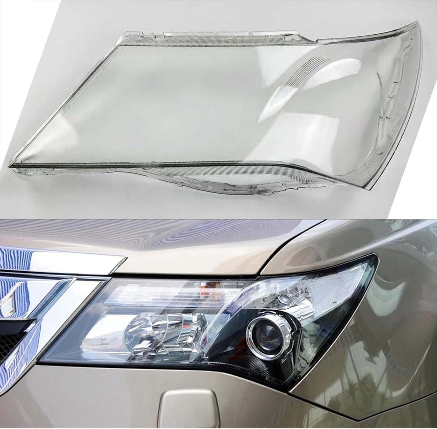 Car Headlight Lens Cover for Acura MDX 2007 2008 2009 2010 2011 2012 2013, Car Headlight Cover Replacement Headlight Shell Transparent Lampshade Lens Accessories,A Pair