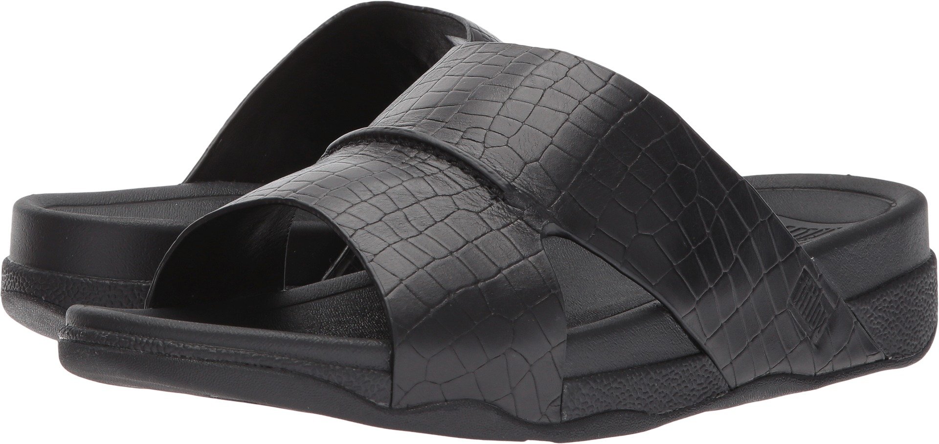 FitFlop Men's Bando Leather Croc Slide Sandal