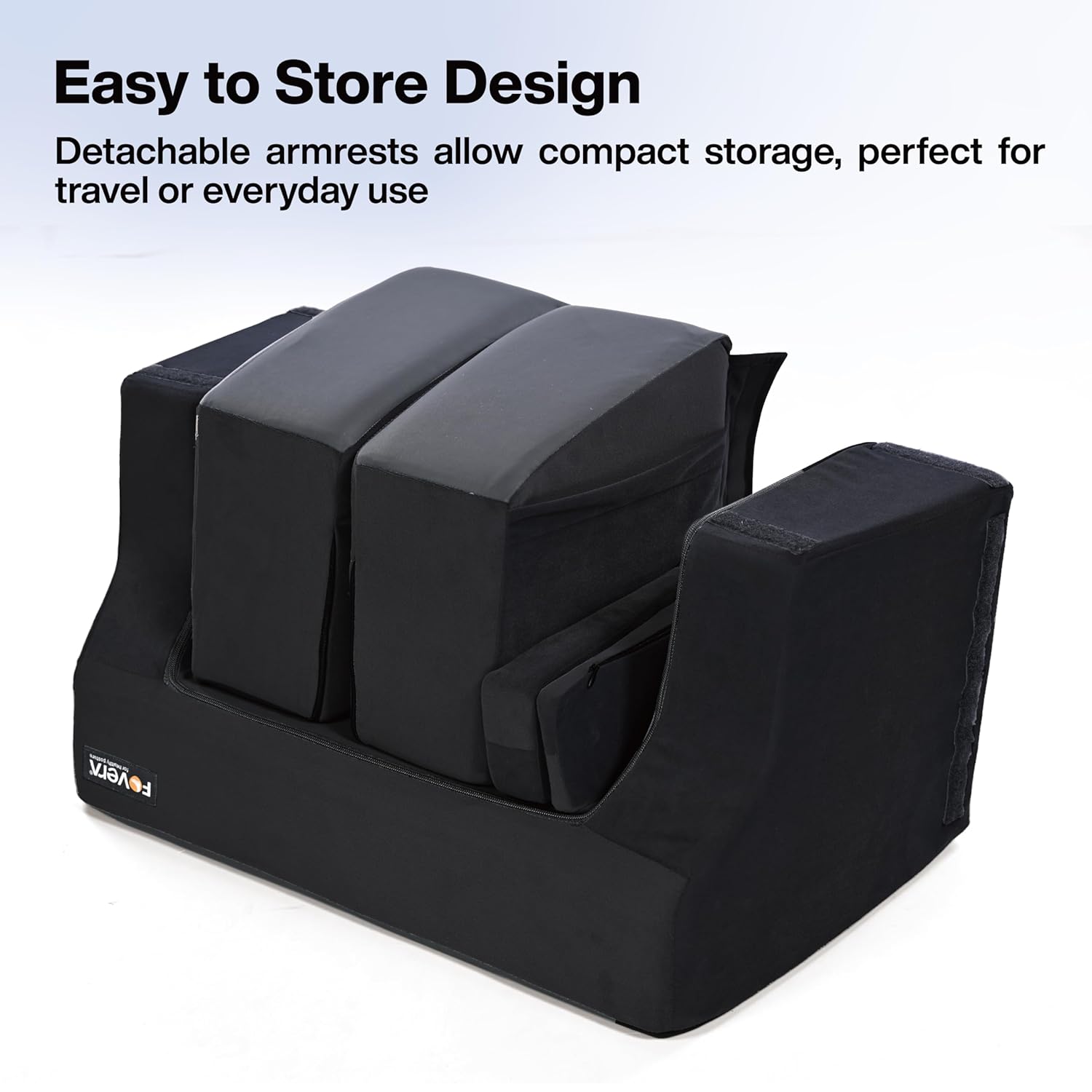 FOVERA Lap Desk Pillow | Height Adjustable, Soft & Comfortable Armrest, Easy to Store | For Working on Laptop, Reading & Gaming | Work from Home Pillow | Perfect for Using on Bed, Sofa & Floor (Black) 38 71KqZW TN2L. SL1500