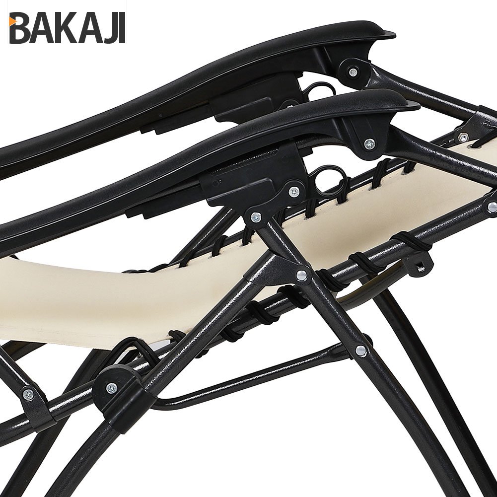 BAKAJI Sedia Gravità Zero Sdraio da Giardino Pieghevole in Acciaio Tubolare 22mm Reclinabile Tessuto Oxford