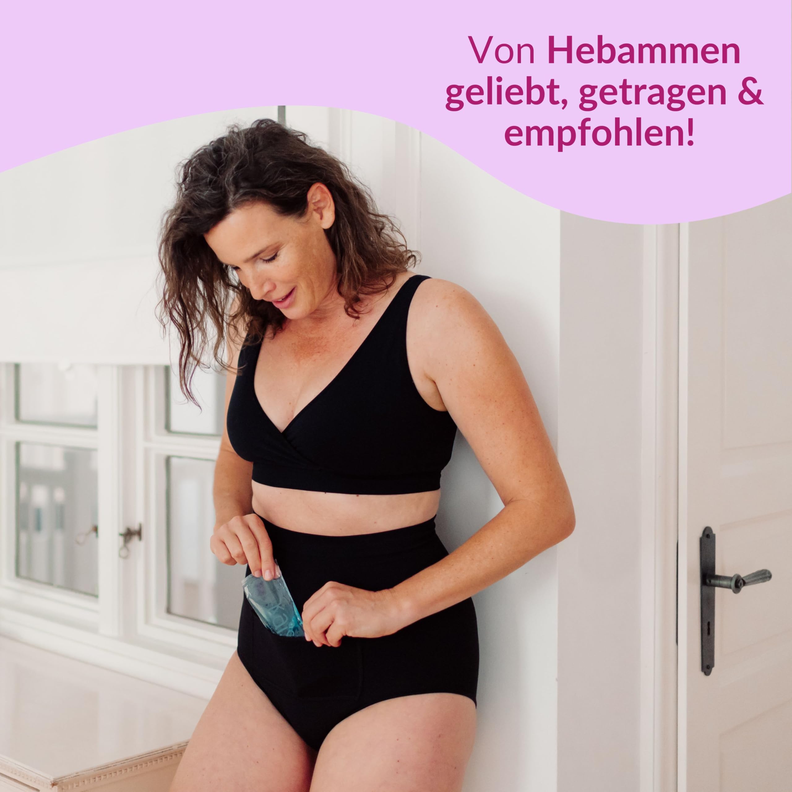 Kaiserschlüpfer Kaiserschnitt Unterhose - Postpartum Unterwäsche mit Kühlpad - ÖkoTex 100 Wochenbett Slips