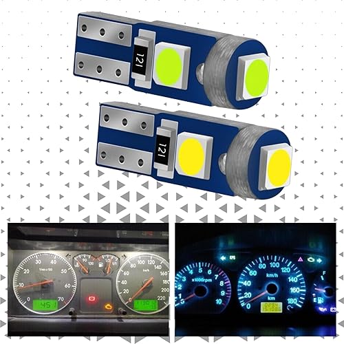 Miniatura 6 de 20 bombillas LED T5 2721 37 74, PC74 PC37 de cuña superbrillante con enchufe de bloqueo giratorio, luces de repuesto para panel de instrumentos de