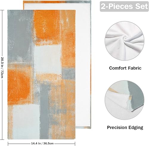 Miniatura 23 de Juego de 2 toallas de mano de hojas verdes para baño, toallas de baño de ramas de eucalipto verde azulado, suaves y absorbentes, toallas de cocina