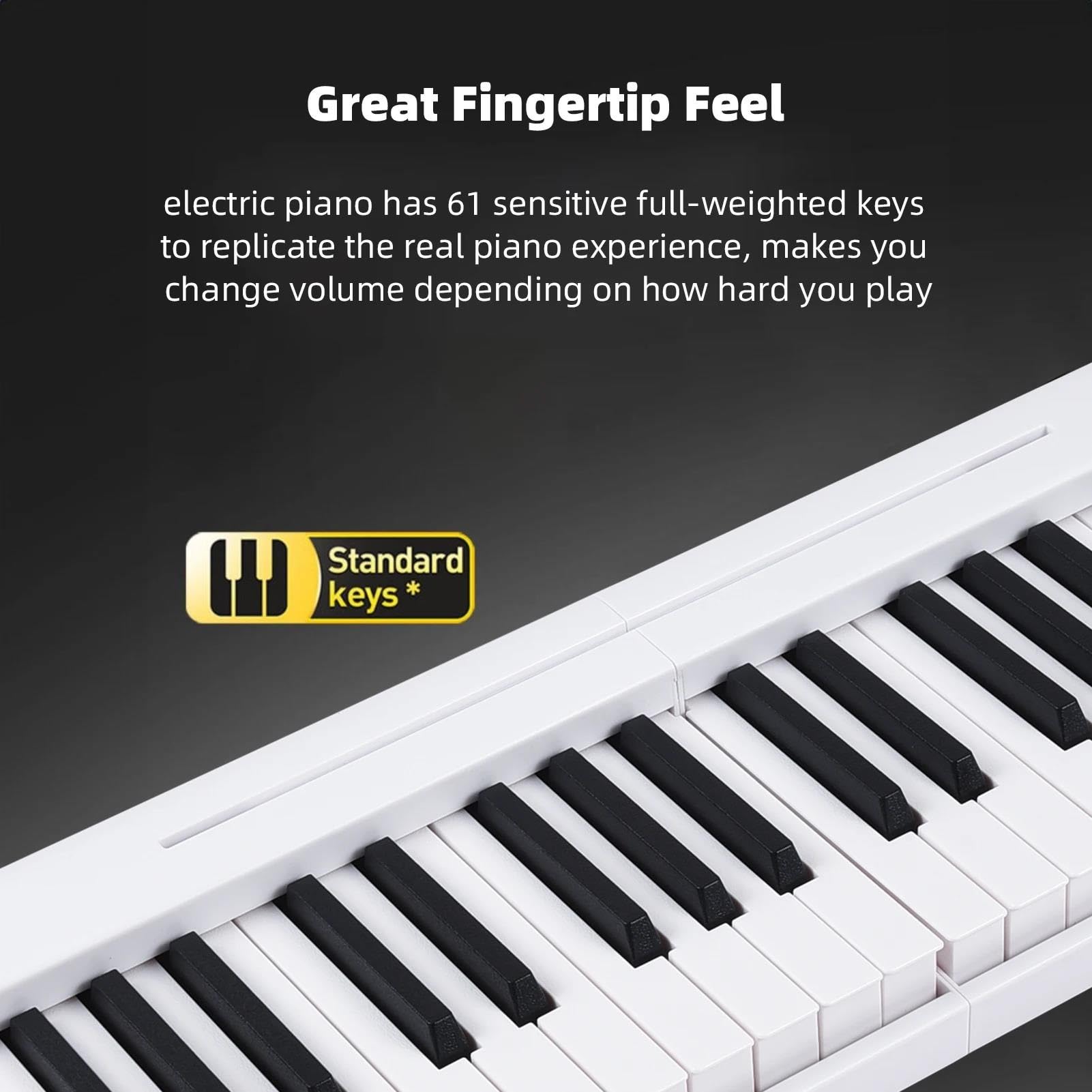 Pianino Elektroniczne 61 Klawiszowe Składane Pianino Elektroniczne Wielofunkcyjny Przenośny Instrument Muzyczny Piękny Dźwięk