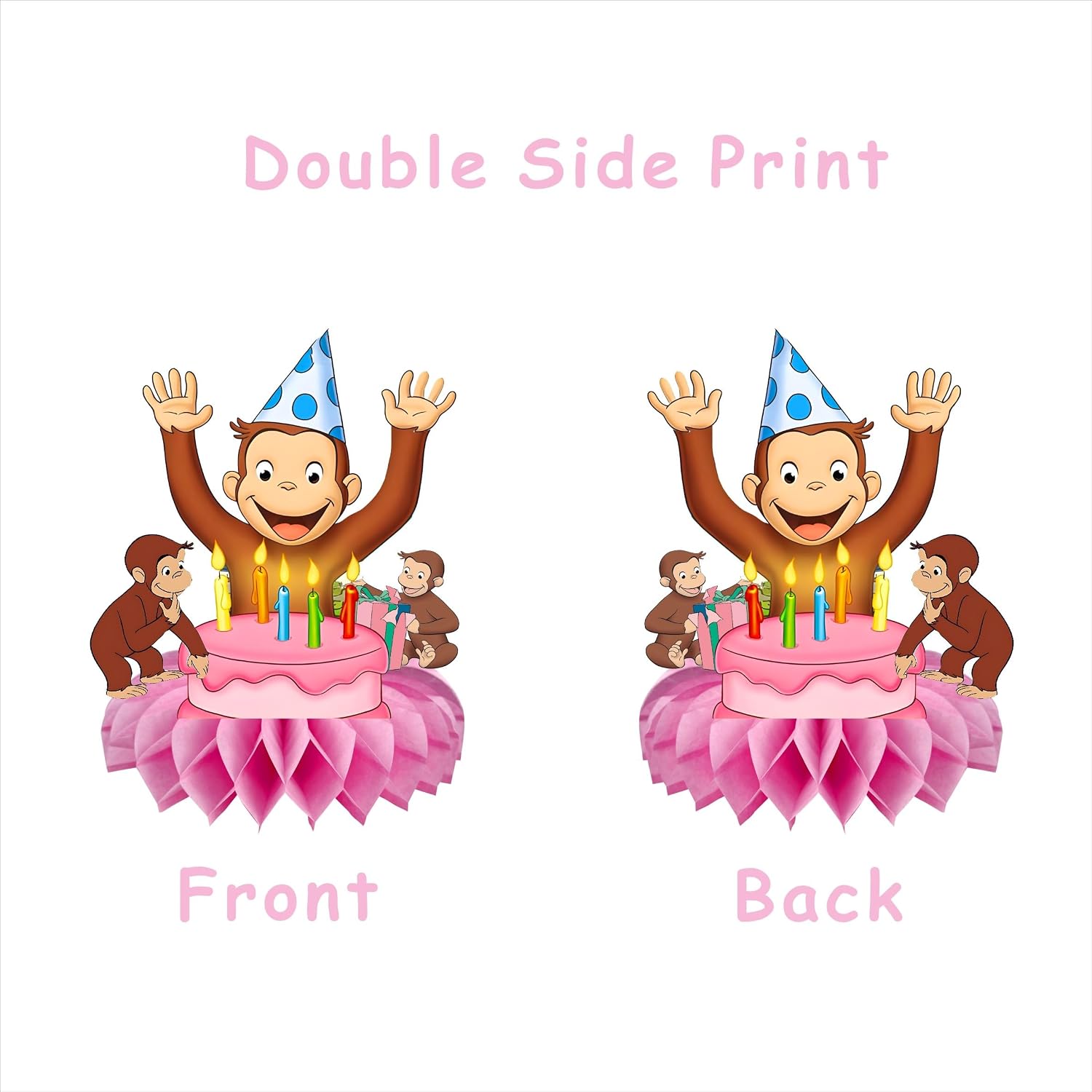 8Pcs Cartoon For George of Curious Party Honeycomb Table Centerpiece,Birthday Party Supplies Table Decorations for Cartoon Party Decorations.