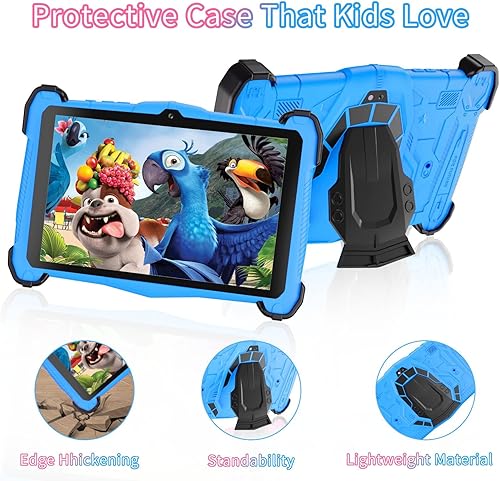 Miniatura 3 de Tableta infantil de 7 pulgadas con funda a prueba de golpes, para niños de 3 a 10 años, tableta de aprendizaje educativo Android 14, 10 GB de RAM+64