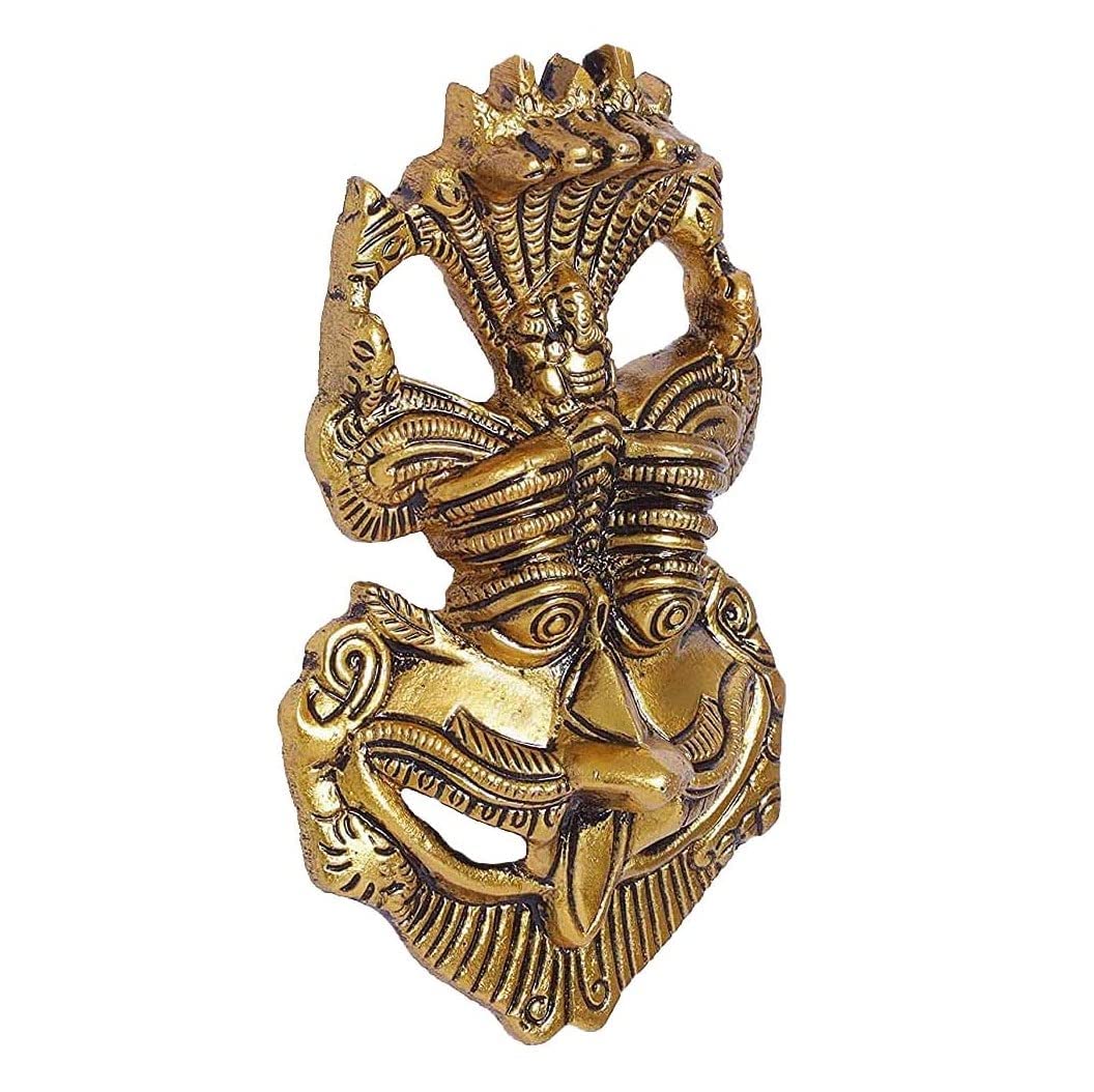 Denique Metal Nazar Battu Keertimukh Idol for Wall Hanging Showpiece,Nazar Battu Bhoot Mahakal Face for Home Nazar Suraksha Kawach Mask for Evil Eye Protector Office 1