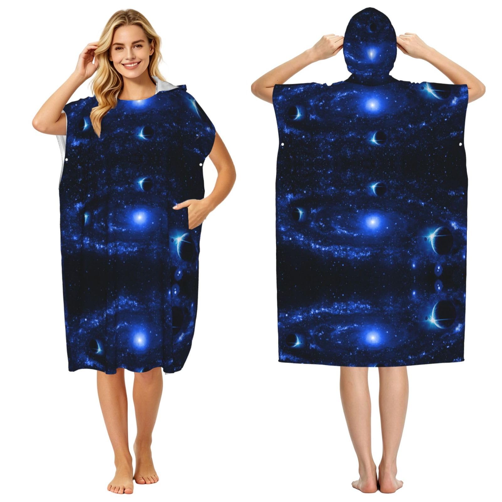 Peignoir à capuche à séchage rapide : poncho en tissu éponge léger pour adultes actifs