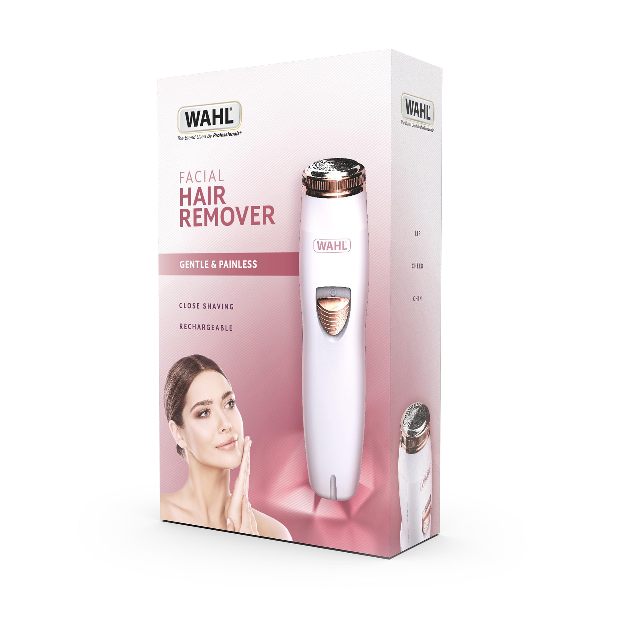 WAHL Facial Hair Remover, Depilazione del viso per donne, Depilatore per labbro superiore, guance e mento, Rasoio rotante, Rimozione della peluria, Trimmer ricaricabile