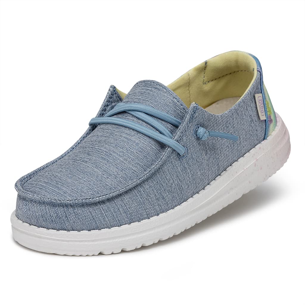 HEYDUDE Wendy Youth Moccasin, Sparkle Denim, 34 EU, Sparkle Denim, 1.5 UK