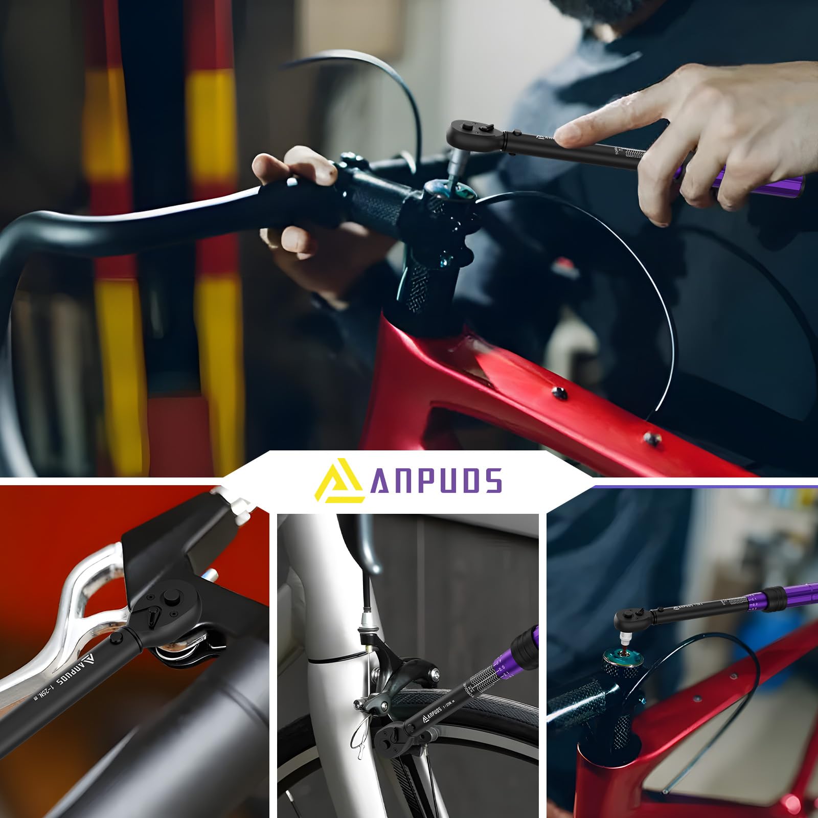 ANPUDS Chiave Dinamometrica 1/4”, 1-25 Nm Chiave Dinamometrica Bici e Moto con 0,1 Nm Microregolazione, Testa Bidirezionale a 72 Denti, Precisione ± 3% per Bici da Strada e Mountain