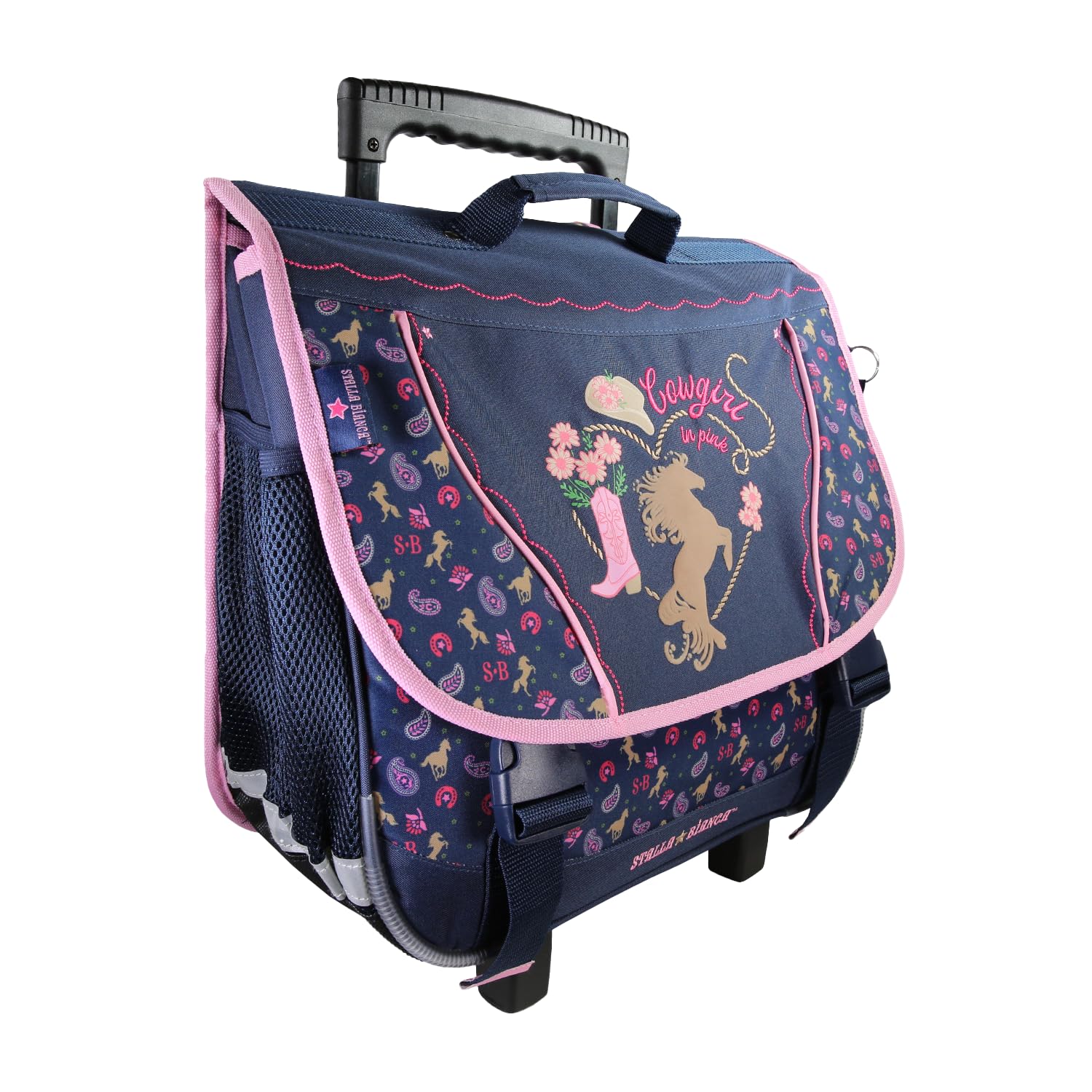 Cartable à roulettes primaire 38 cm - Stalla Bianca Cow Girl