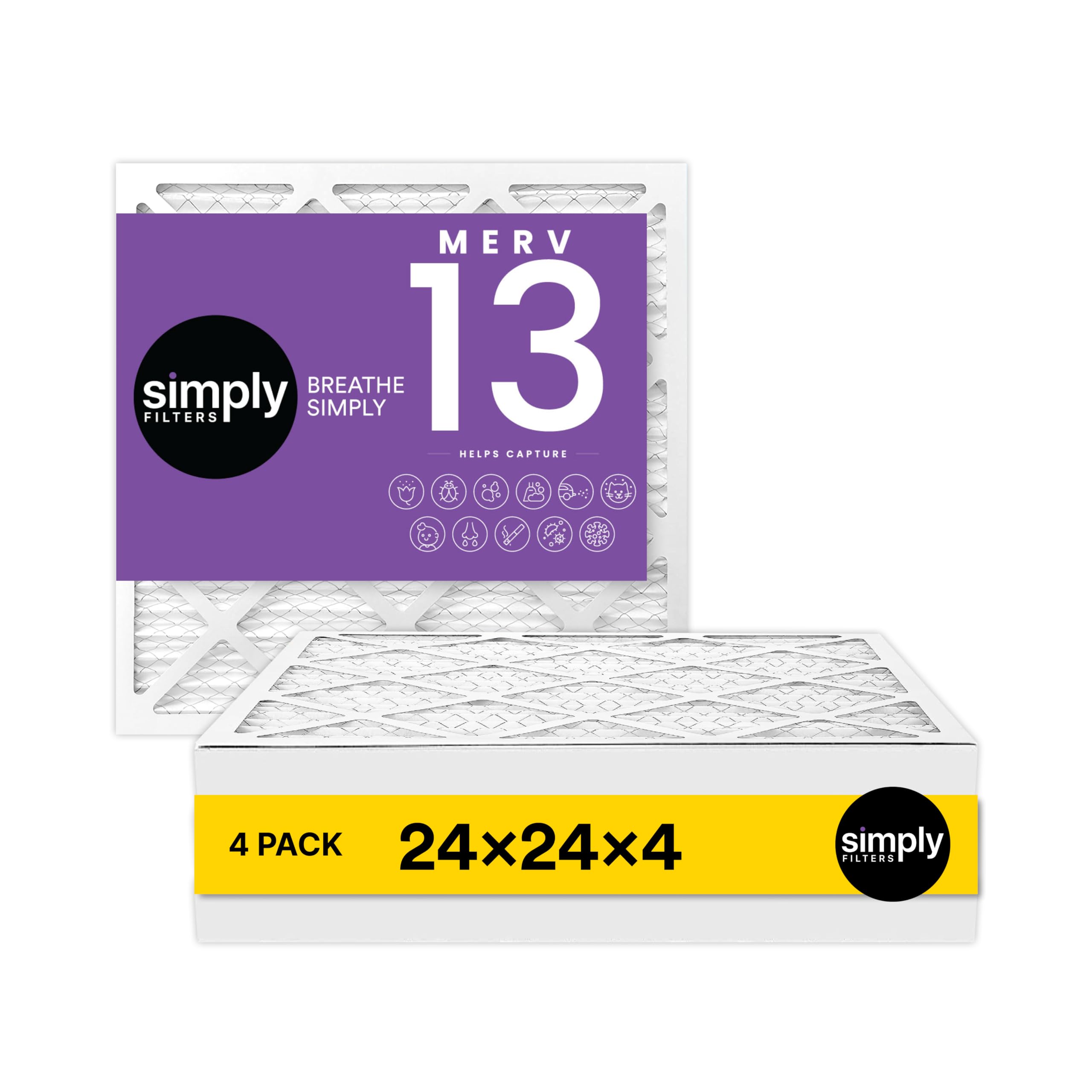 Simply 20x25x4 Air Filter, MERV 8, 4 Pack, Furnace Air Filter for HVAC (Actual Size:19.5"x24.5"x3.63") DUST, Pet, & Allergy Control — view 90