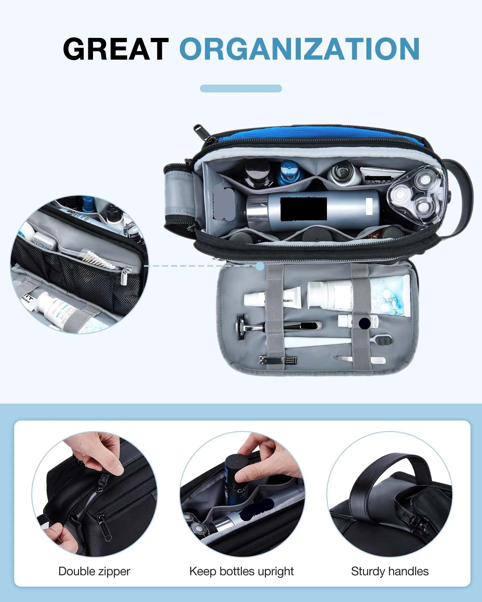 Borsa Toilette da Viaggio Borsa da toilette uomo, grande organizer, borsa for il trucco, borse cosmetiche impermeabili, necessario viaggio for