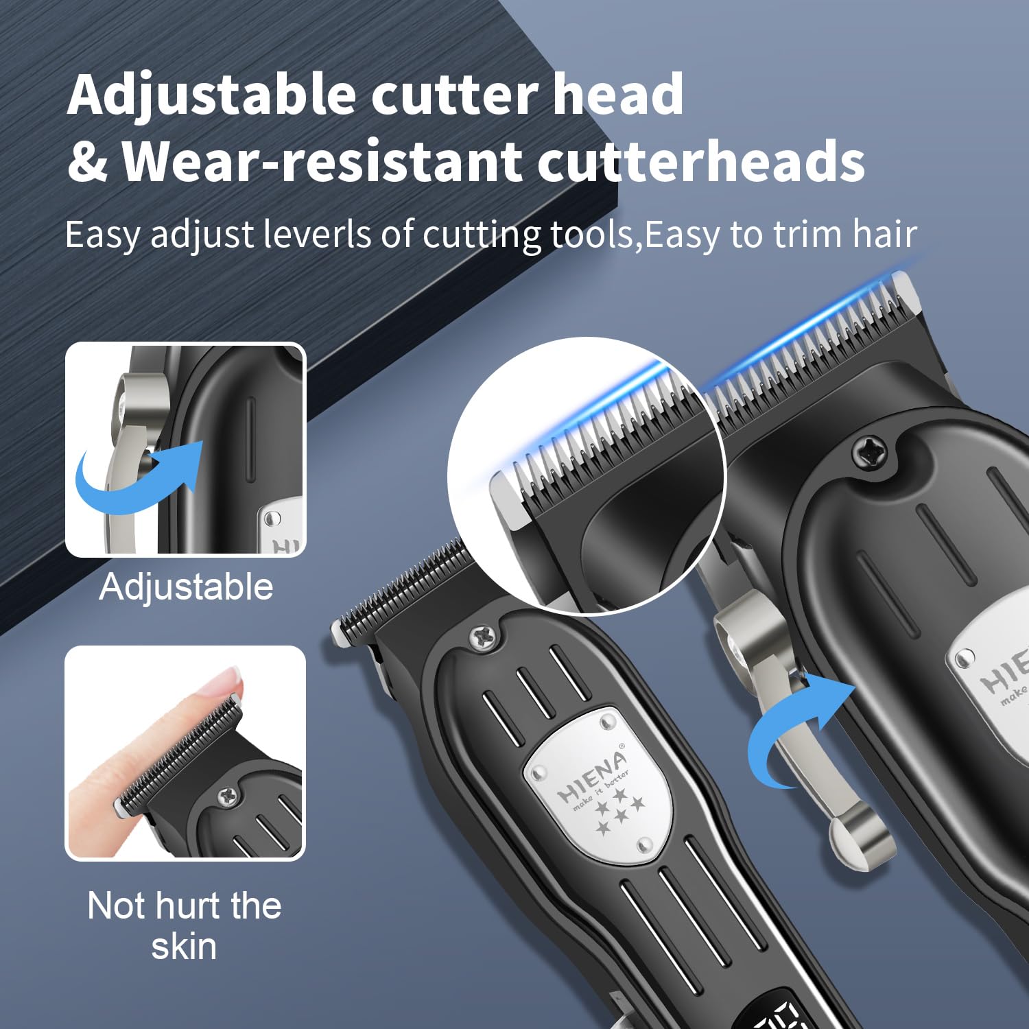 HIENA PRO Black 4-in-1 Professional Hair Clipper Kit for Men