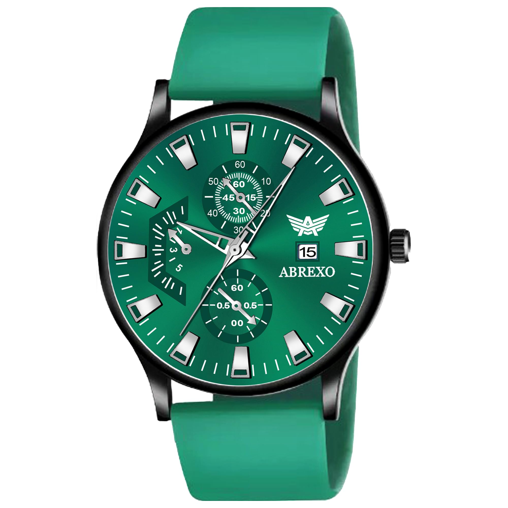 Abrexo Speed-Master Series Round Dial Date Working Silicone Strap Analog Quartz Mechanism Boys Watch for Men (Green) (B0CXT69NP9) Amazon Price History, Amazon Price Tracker