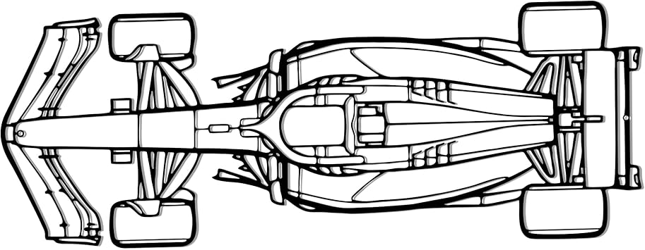 Xedatric F1 Wall Art, Car Wall Art Metal Decor - Formula 1 Racing Car Top View Line Art, Metal Sign for Man Cave, Garage, Game Room, Unique Gift for Motorsport Fans & Car Lovers17.3" x 6.7"