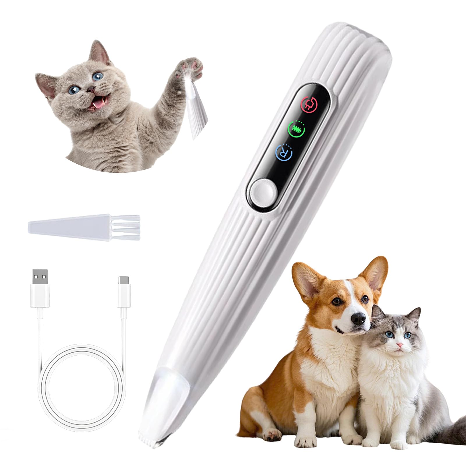 Amazon.co.jp: ペット用バリカン 犬 バリカン R角刃先 LED ライト付き