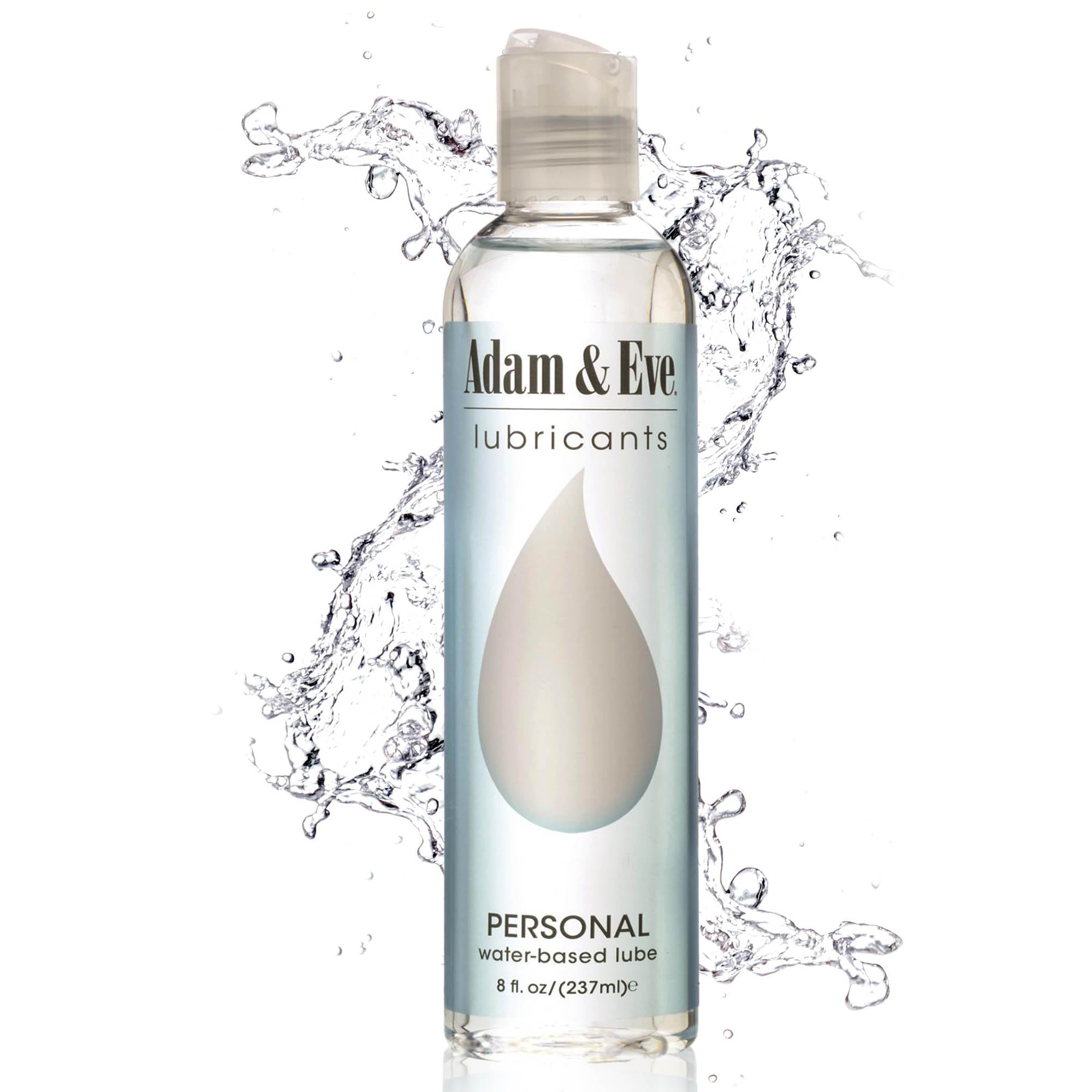 Adam and Eve Premium Water Based Lube, Personal Lubricants for Privacy and Toys, Thick Non Sticky Non Staining Long Lasting Formula for Men Women Couples, Ideal for Sex and Massage, 8 oz Bottle