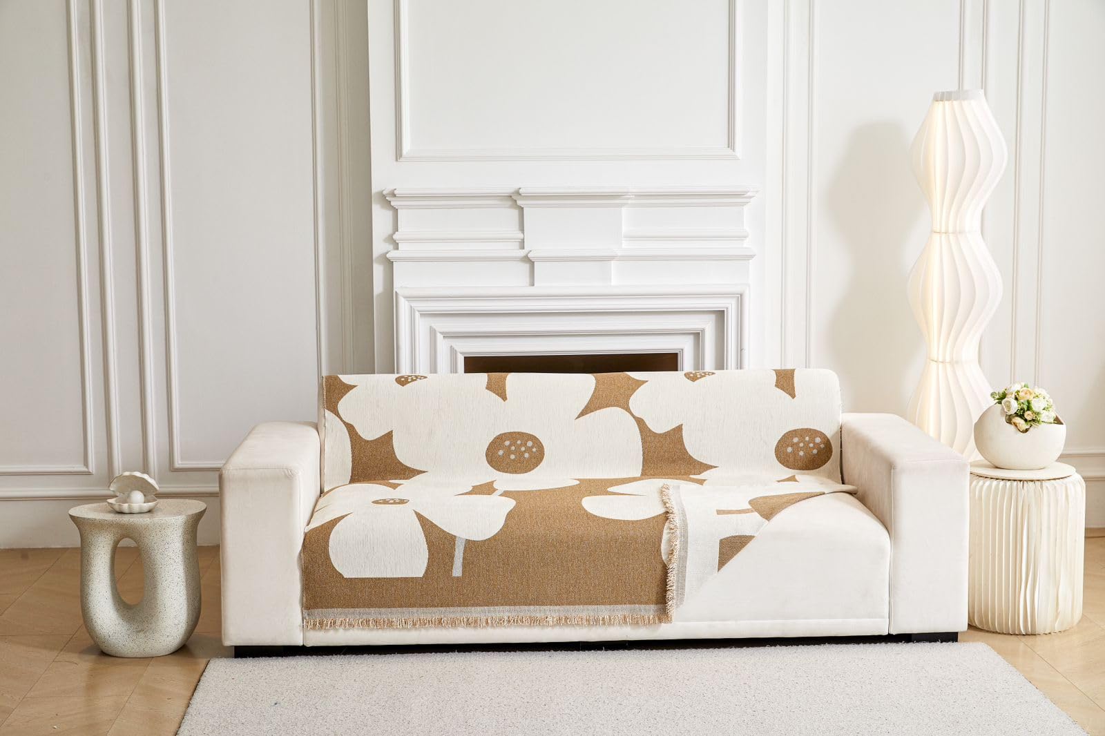 HOMETHREADS Reversible Thick and Soft Floral Sofa Cover | Elevate Your Living Space with Luxurious Slipcover Solutions for Sofas (Beige, 3 Seater | 180x180cm) (B0D7W5CQTR) Amazon Price History, Amazon Price Tracker