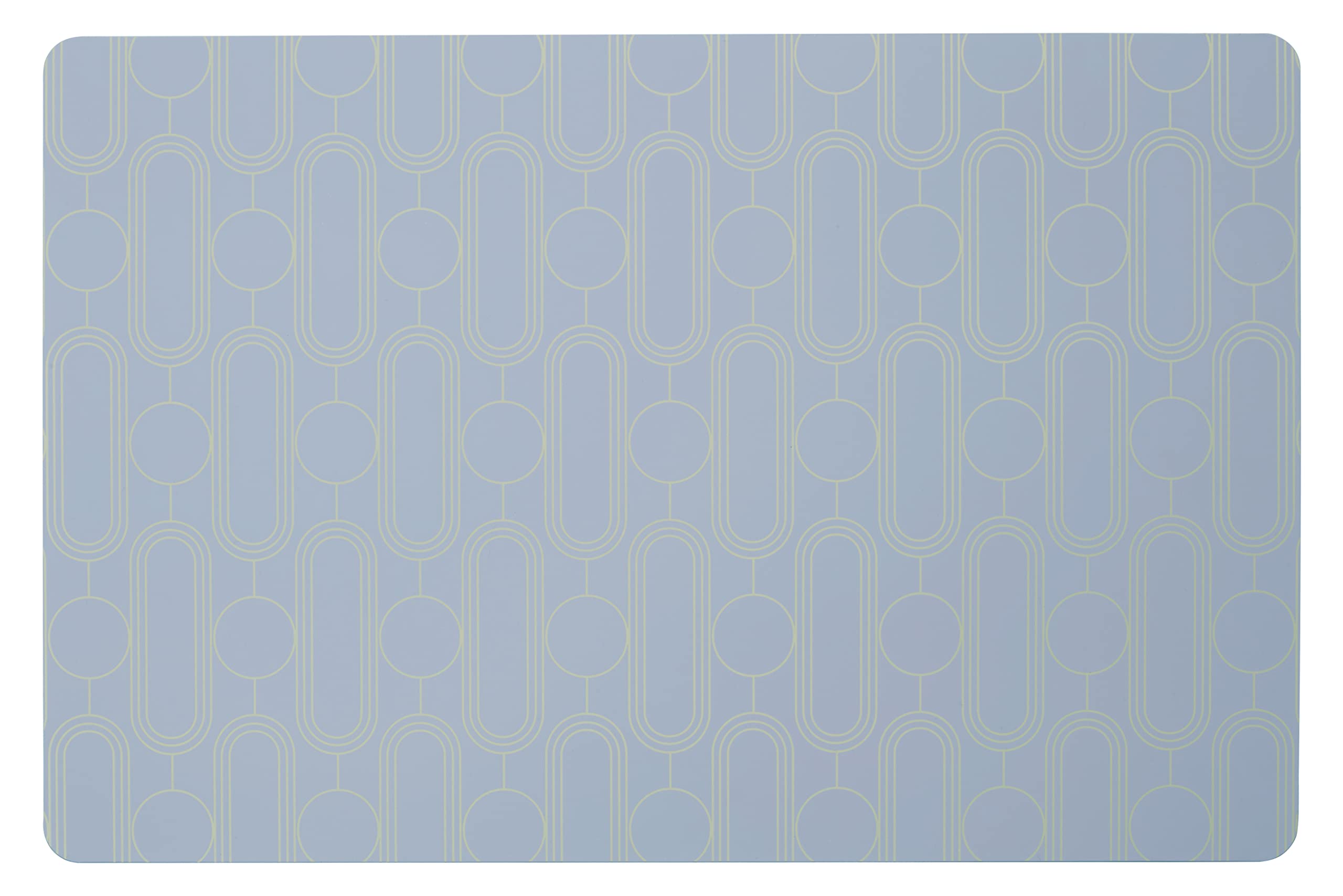 Premier Housewares Frosted Deco Place Mats/Woven Placemats Mat/Blue Table Mats/ W44 X D29 X H1cm