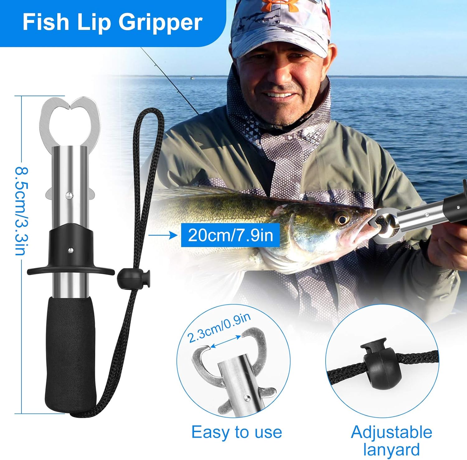 EEEKit Fishing Tool Kit Includeds Fishing Pliers with Sheath, Fish Hook Remover Tool, Fish Lip Gripper, Digital Fish Scale and 2 Fishing Lanyards, Fly Fishing Gear for Fishmen : Sports & Outdoors