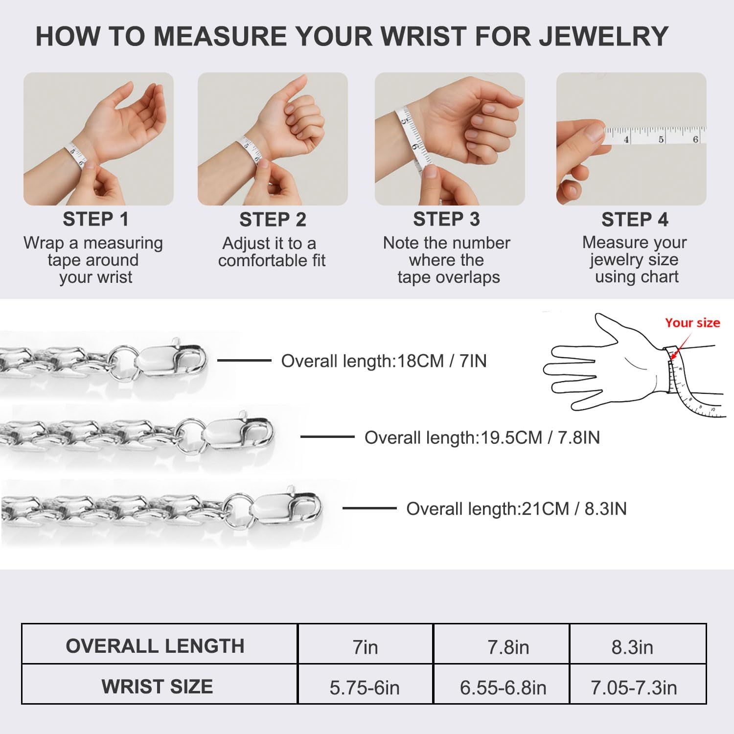 Waterproof Dainty Bracelets for Women Men Stainless Steel Solid Chunky Chain Unisex Jewelry Valentine's Day Gift - Image 6