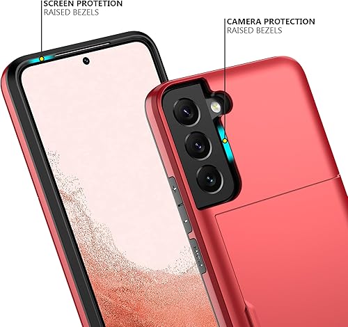 Miniatura 4 de Nvollnoe Funda protectora para Samsung S22 Plus con tarjetero 5G de 6.6 pulgadas, delgada, de doble capa, resistente, funda protectora para Galaxy