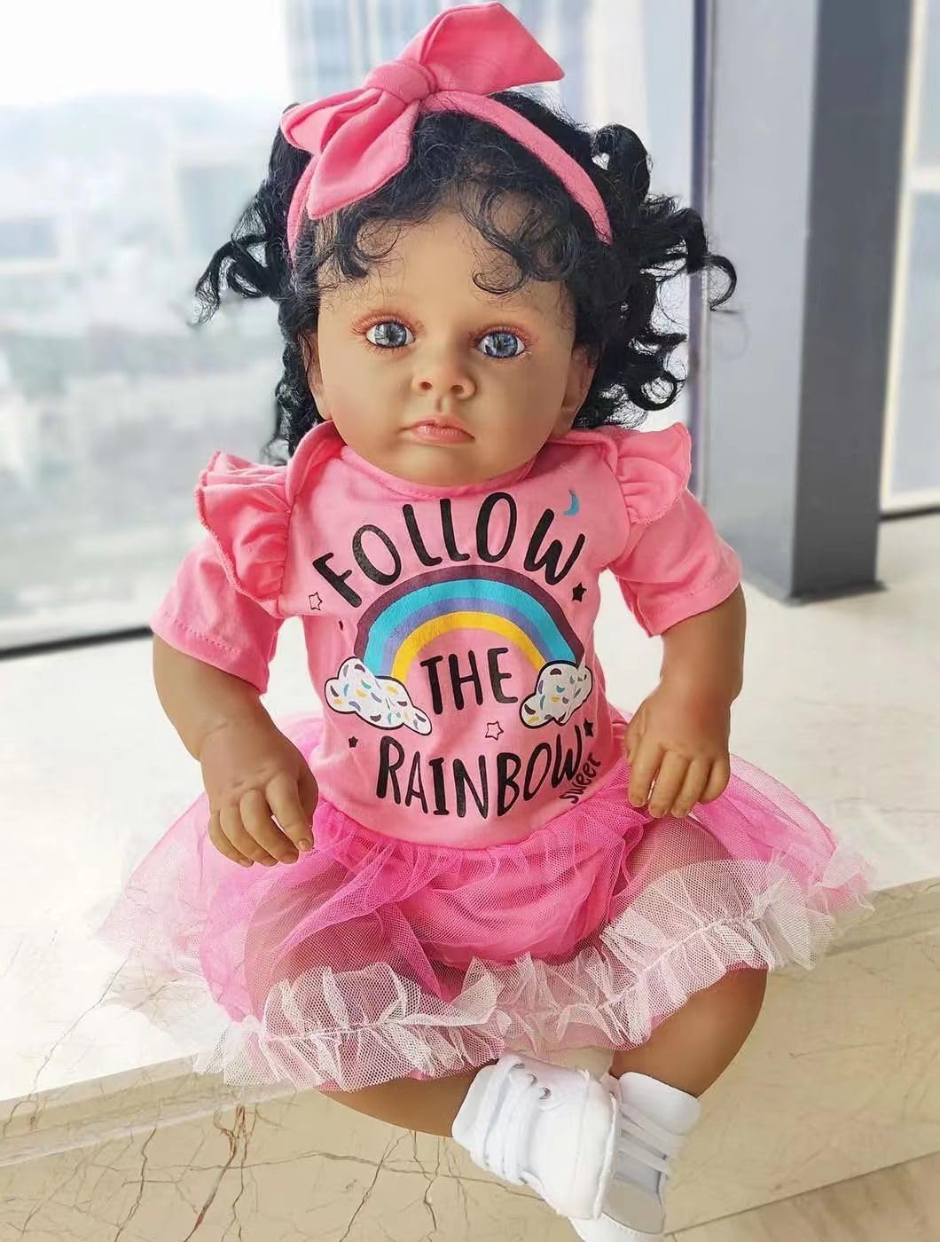 Nano Classic 22 inch 55 Cm Reborn Baby Doll Silicone Newborn real like Baby Doll Girl Toy Gift Dolls Cute (Angel Cute)