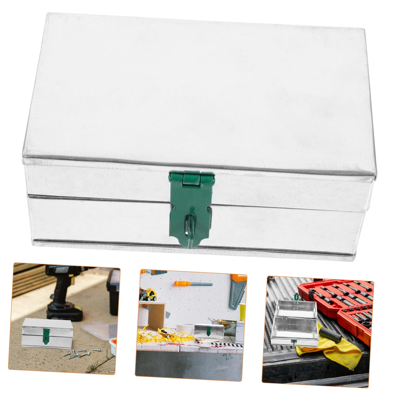 NUOBESTY 4 Pezzi Scatola Stoccaggio con Chiusura Organizer per Utensili da Giardino e Documenti Design Elegante e Pratico Spazio Conservazione Robusta e Facile da Trasportare