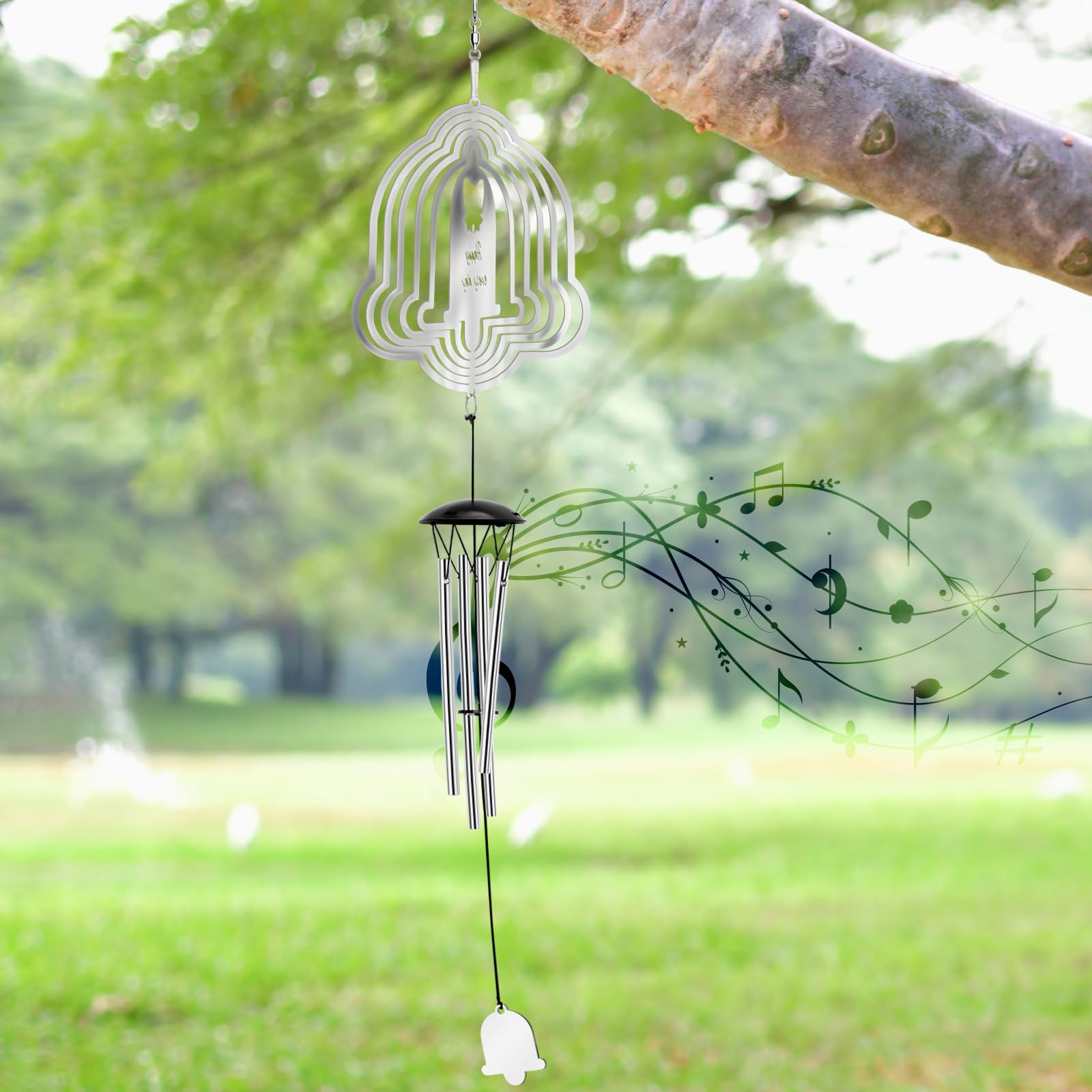 Windspiel mit Glocken, stark reflektierend, Outdoor-Gartendekoration, Windspiel, Geschenke für Frauen, Mutter, Ruhestand, Lehrer, Eltern, Geburtstag, Gedenkgeschenk für Garten, Veranda, Terrasse,