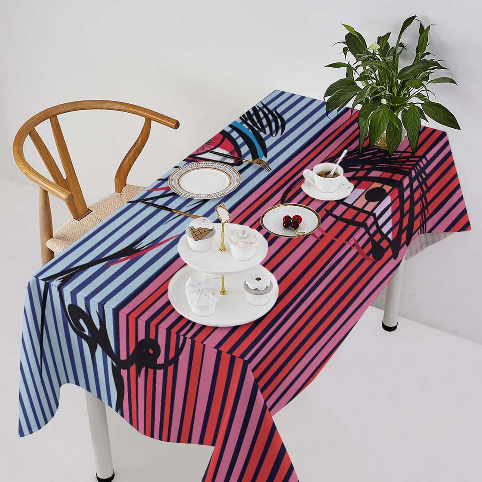 Nappe de table de cuisine rectangulaire lavable pour repas conviviaux