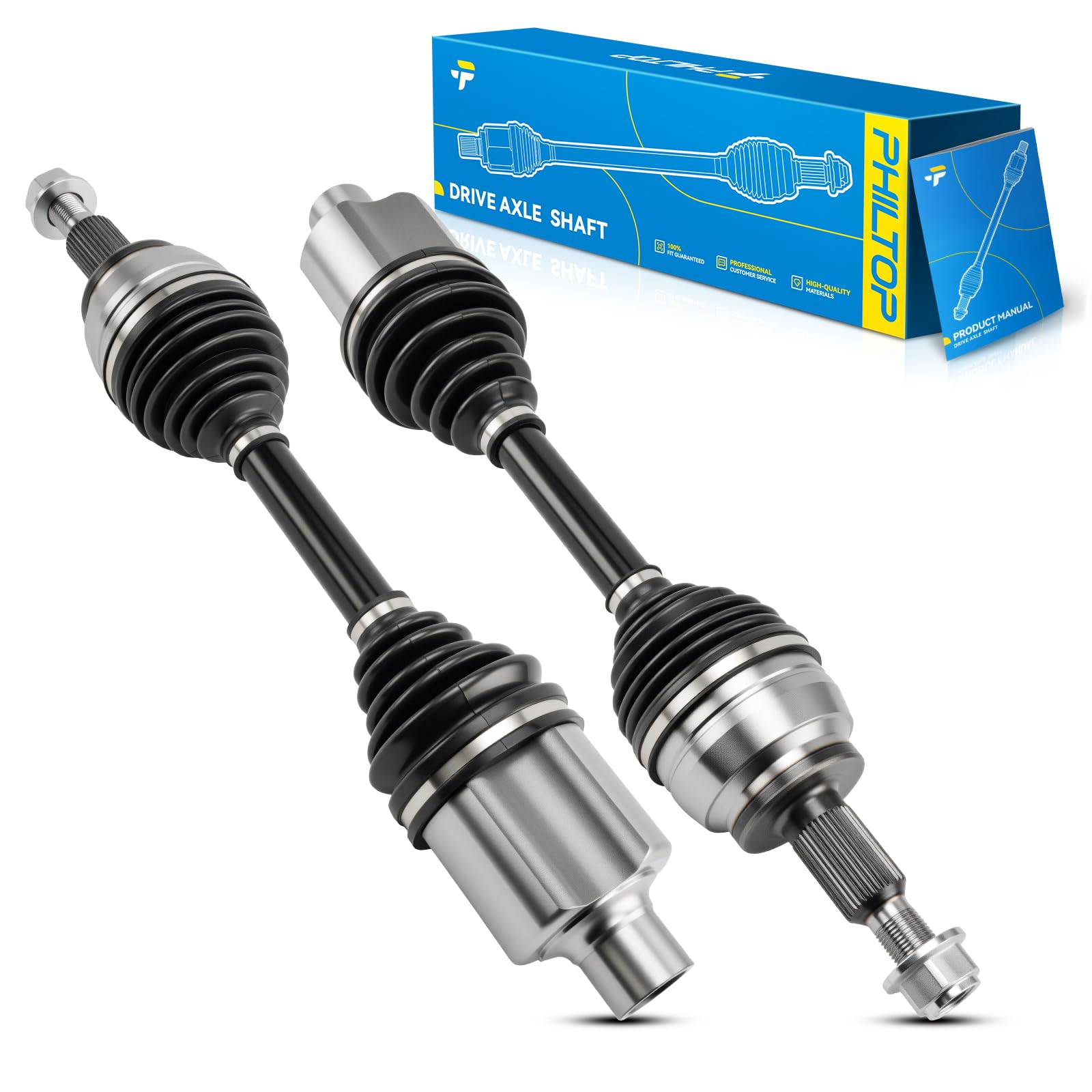 PHILTOP Front CV Axle Shaft for Dodge 1500, for Ram 1500 | Compatible with Dodge 2002-2010 Ram 1500 4WD, Ram 2011 1500 4WD, 66-3404 CV Axle Shaft 2 PCS