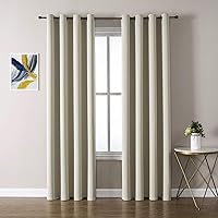 Vista 90 de ChrisDowa - Cortinas blackout con ojales para habitación y sala, juego de 2 paneles de cortinas con aislamiento térmico, gris oscuro, 42 x 63
