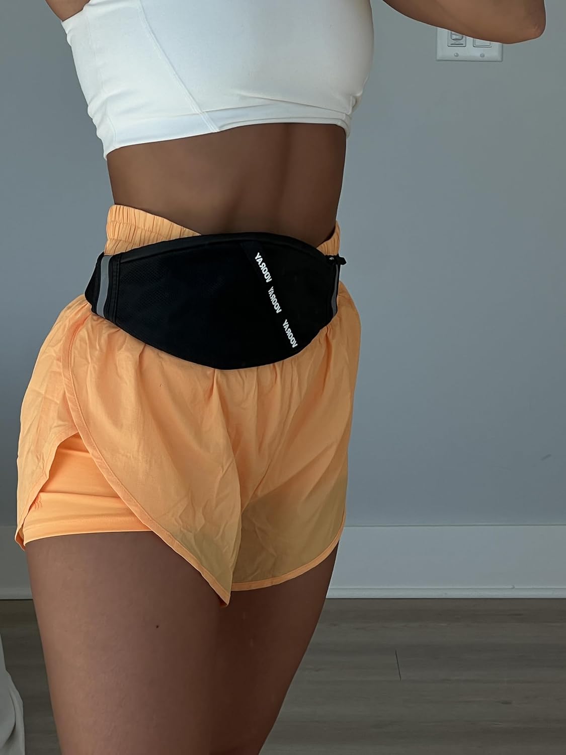 Vooray Miles Waist Belt Bag - Reflective Running Fanny Pack, Compact Waist Bag