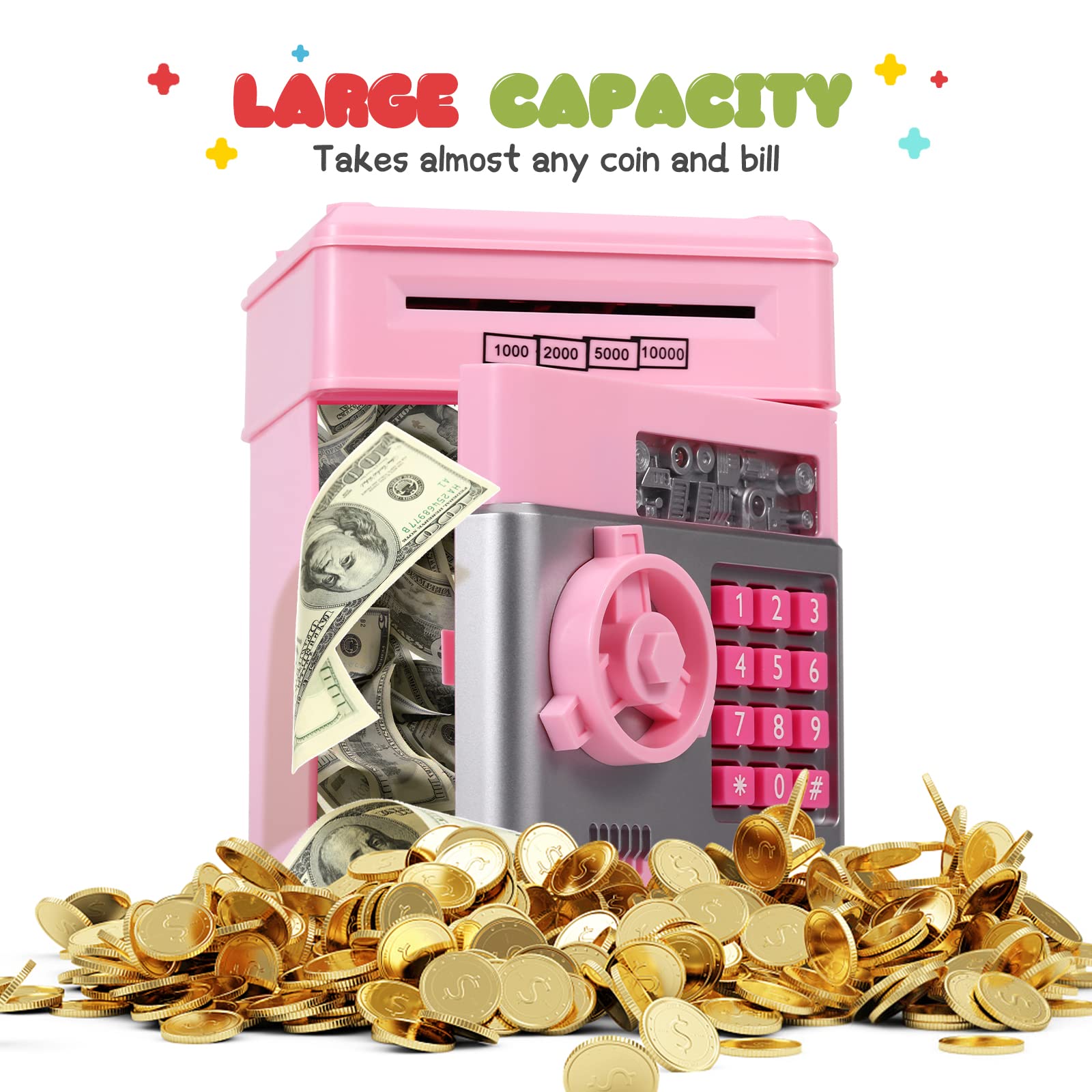 Piggy Bank, Toys Gifts for 5 6 7 8 9 10 Year Old Boys Girls, Kids