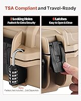 Vista 102 de VEVOR Rifle Case, Rifle Hard Case with 4 Layers Fully-protective Foams, Lockable Hard Gun Case with Wheels, IP67 Waterproof & Crushproof, for Rifles