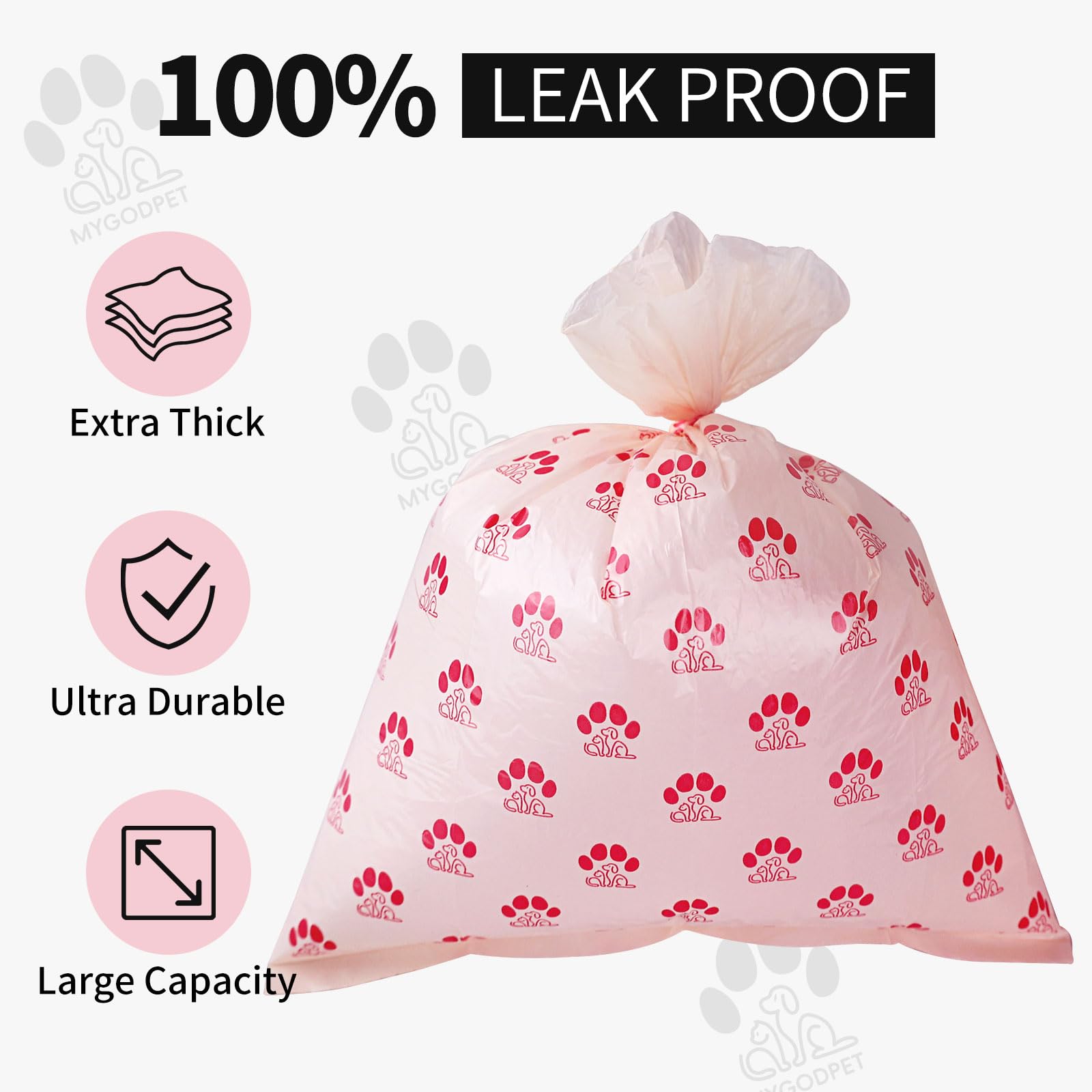 MYGODPET 300 Count Dog Poop Bags Rolls, Biodegradable Poop Bags for Dogs Cherry Blossom Scented Dog Waste Bags - Image 3