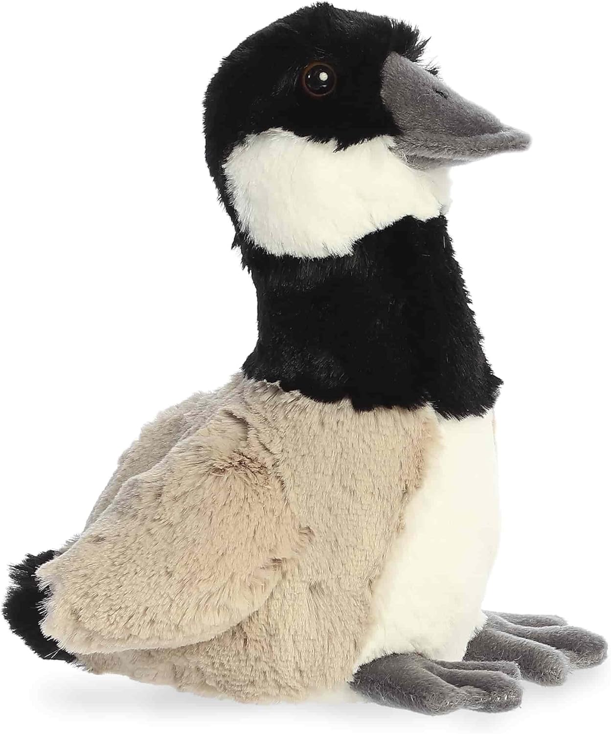 Aurora Adorable Mini Flopsie Honks Canadian Goose Stuffed Animal - Mini Companions Ready for Playful Adventures - For Kids All Ages, Toddlers, Adults, and Families - Black and Gray 7 Inches